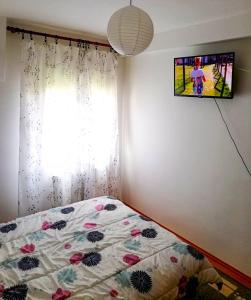 Una cama o camas en una habitación de Ćele-kula Apartment