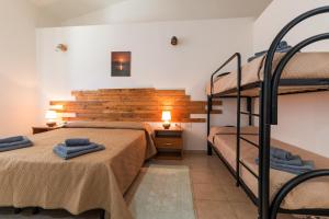 a bedroom with two bunk beds in a room at Ristoro Norghio in Irgoli