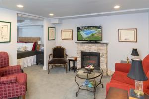 a living room with a fireplace and a tv at webster house in Chicago +9 photos