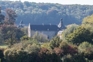 a large building in the middle of a forest at Appartement Schin op Geul in Schin op Geul