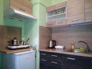 Virtuvė arba virtuvėlė apgyvendinimo įstaigoje Rooms To Let Giannis