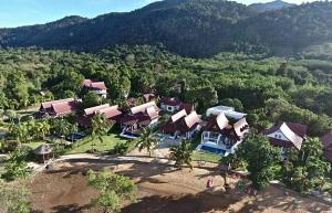 an aerial view of a resort in the mountains at Hibiscus Cottage in Ban Dan Kao