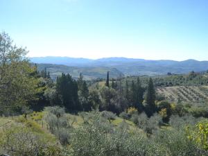 a view of a field with trees and mountains at Belvilla by OYO Cipresso in Pelago