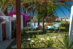 a view of the garden from the house at Birdcage Gay Men Resort and Lifestyle Hotel in Playa del Ingles