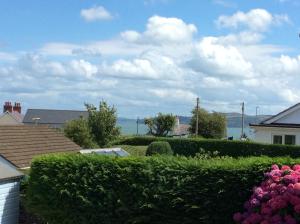 a view of a yard with bushes and flowers at Bungalow33 Benllech in Benllech