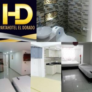 サンタ・マルタにあるApartahotel Dorado Rodaderoのバスルームと部屋の写真集