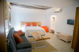 Una televisión o centro de entretenimiento en Apartamentos Turísticos La Casa Vieja