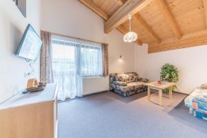 ゼルデンにあるAppartement Nicolaのソファとテレビのあるリビングルーム