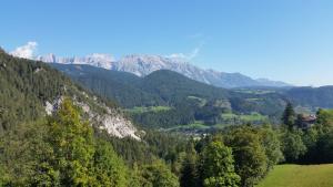 a view of a valley with mountains in the background at Haus Silvia Kraml in Schladming +14 photos