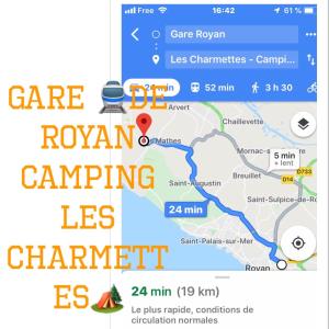 un mapa del ryangan camping las chartrett en Mobil-home Camping au MATHES, en Les Mathes