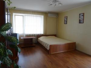 a bedroom with a bed and a window at Apart Gagarina in Kropyvnytskyi