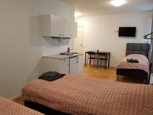 Kuchyň nebo kuchyňský kout v ubytování Hotel Kringelstaden