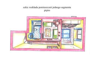 Plán poschodí v ubytovaní Domek Poddąbie
