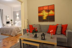 Posezení v ubytování Stylish apartment in Kolonaki