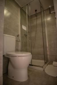 La salle de bains est pourvue d'une douche et de toilettes. dans l'établissement The Blue House - Bica Ropers, à Lisbonne