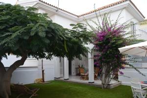 マスパロマスにあるTriplex Sonnenland with Private Gardenの白家の中庭