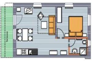 a floor plan of a house with at Haus Clara Wohnung 1 in Ostseebad Koserow