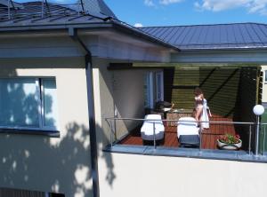 Balkón nebo terasa v ubytování Aqua Center Apartments