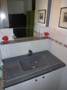 エロンにあるDOMAINE DU PLANAS - ARCADESのバスルーム(洗面台、鏡付)