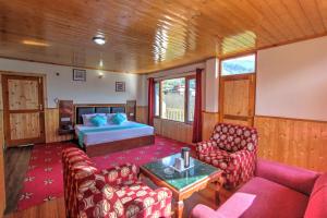Rúm í herbergi á Hotel Mountain face by Snow City Hotels
