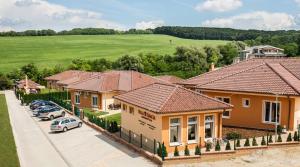 a row of houses with cars parked in a driveway at Villa Gracia Podhájska in Podhájska