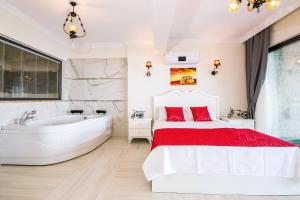 Ένα ή περισσότερα κρεβάτια σε δωμάτιο στο Villa Spring- Hill Villas Kalkan +12 φωτογραφίες