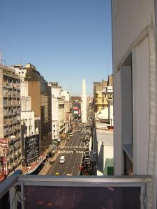 a view of a city street from a building at Corrientes y Esmeralda in Buenos Aires