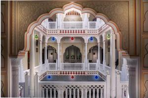 a model of a synagogue in a building at Krishna Palace - A Heritage Hotel in Jaipur