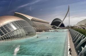a rendering of a swimming pool in front of a building at BEACH VALENCIA LUXURY A40-35 Apartment with terrace and sea views in Valencia