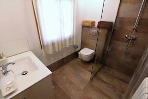 a bathroom with a shower with a toilet and a sink at Villa Albaredo in Villameá +90 photos