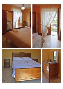 Campolattaro的住宿－La Casa Di Zia Nina，卧室四张照片,卧室配有一张床和一个窗户