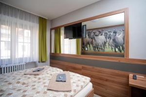 A bed or beds in a room at Hotel U koně