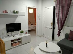 Televízia a/alebo spoločenská miestnosť v ubytovaní Apartament Naranja con piscina urb El Paraiso
