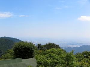 Aussicht von der Spitze eines Berges mit Bäumen in der Unterkunft Togakubo in Isehara