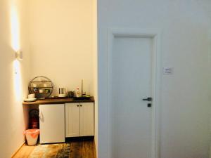 Kuchyň nebo kuchyňský kout v ubytování Cricket Park Hostel
