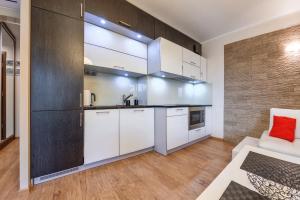 Kuchyňa alebo kuchynka v ubytovaní Apartamenty Sun & Snow Żeromskiego Krynica Morska - blisko morza