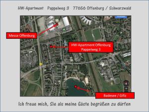 オッフェンブルクにあるOffenburg Apartmentの交替地図のスクリーンショット