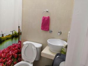 Bilik mandi di Hostal Maple