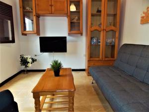 ein Wohnzimmer mit einem Sofa und einem Tisch in der Unterkunft Casa Fasnia Nature in Fasnia