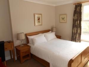 a bedroom with a large bed and a window at South Park Guest House in Lincoln