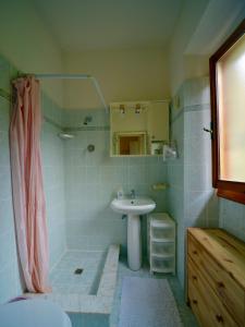 a bathroom with a sink and a shower at damario panorama in Panzano