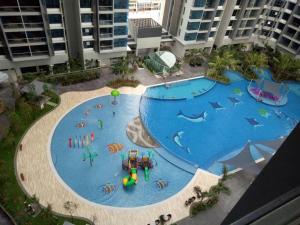 an aerial view of a water park in a resort at Atlantis Residences Malacca City by Nestcove in Malacca