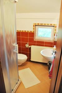 uma casa de banho com um WC e um lavatório em Apartman"KATJA" em Sveti Martin na Muri
