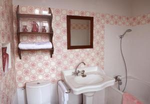 a bathroom with a sink and a toilet and a mirror at Chambres d'hôtes La Distillerie B&B in Saint-Germain-du-Bois +28 photos