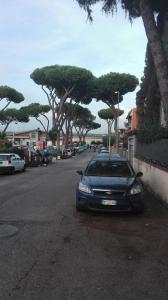 un coche aparcado al lado de una calle con árboles en Anagnina Home, en Roma