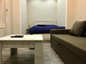 un salon avec un canapé et un lit dans l'établissement Apartment G&G, à Tbilissi