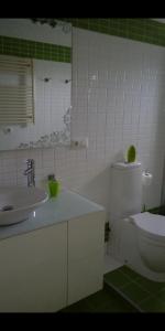 a bathroom with a white toilet and a sink at Vivienda de uso turistico NEL in La Pesa