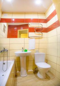 a bathroom with a toilet and a sink at Park Apartment 2017 VERY CENTER in Kherson