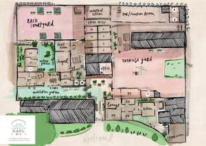 a drawing of a plan of a garden at The Old Mount Gambier Gaol in Mount Gambier