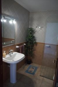 ein Badezimmer mit Waschbecken und Dusche in der Unterkunft APARTAMENTO PTO LAJAS VISTAS AL MAR in Puerto de las Lajas + 15 Fotos
